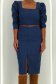 Rochie bleumarin midi tip creion cu dungi si accesoriu tip curea - StarShinerS 5 - StarShinerS.ro