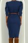 Rochie bleumarin midi tip creion cu dungi si accesoriu tip curea - StarShinerS 6 - StarShinerS.ro
