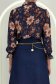 Bluza din viscoza bleumarin imprimata cu un croi larg si volanase la maneca 4 - StarShinerS.ro