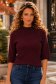 Bluza dama din tricot fin visinie cu un croi larg , guler inalt si nasturi decorativi 1 - StarShinerS.ro