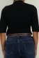 Bluza dama din tricot fin neagra cu un croi larg , guler inalt si nasturi decorativi 4 - StarShinerS.ro