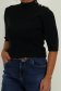 Bluza dama din tricot fin neagra cu un croi larg , guler inalt si nasturi decorativi 3 - StarShinerS.ro