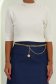 Bluza dama din tricot fin alba cu un croi larg , guler inalt si nasturi decorativi 4 - StarShinerS.ro