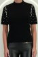 Bluza dama din tricot fin neagra cu un croi larg accesorizata cu perle si pietre strass 2 - StarShinerS.ro