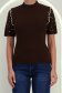 Bluza dama din tricot fin maro cu un croi larg accesorizata cu perle si pietre strass 3 - StarShinerS.ro