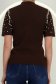 Bluza dama din tricot fin maro cu un croi larg accesorizata cu perle si pietre strass 4 - StarShinerS.ro