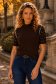 Bluza dama din tricot fin maro cu un croi larg accesorizata cu perle si pietre strass 1 - StarShinerS.ro
