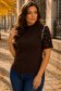 Bluza dama din tricot fin maro cu un croi larg accesorizata cu perle si pietre strass 1 - StarShinerS.ro