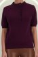 Bluza dama din tricot fin mov cu maneca scurta cu un croi larg si guler inalt 3 - StarShinerS.ro