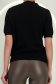 Bluza dama din tricot fin neagra cu maneca scurta cu un croi larg si guler inalt 4 - StarShinerS.ro