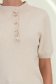 Bluza dama din tricot fin crem cu maneca scurta cu un croi larg si guler inalt 3 - StarShinerS.ro