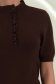 Bluza dama din tricot fin maro cu maneca scurta cu un croi larg si guler inalt 3 - StarShinerS.ro