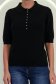 Bluza dama din tricot fin neagra cu maneca scurta si croi larg cu nasturi contrastanti 3 - StarShinerS.ro