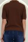 Bluza dama din tricot fin maro cu maneca scurta si croi larg cu nasturi contrastanti 5 - StarShinerS.ro