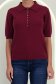 Bluza dama din tricot fin visinie cu maneca scurta si croi larg cu nasturi contrastanti 4 - StarShinerS.ro
