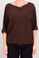 Bluza dama din tricot fin maro cu un croi larg si accesoriu cu pietre strass 4 - StarShinerS.ro