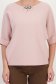 Bluza dama din tricot fin roz pudra cu un croi larg si accesoriu cu pietre strass 4 - StarShinerS.ro