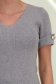 Bluza dama din tricot fin gri cu maneca scurta mulata si accesoriu tip perla 3 - StarShinerS.ro
