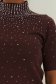 Bluza dama din tricot fin maro cu un croi larg accesorizata cu pietre strass 3 - StarShinerS.ro