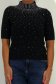 Bluza dama din tricot fin neagra cu un croi larg accesorizata cu pietre strass 4 - StarShinerS.ro