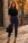 Bluza dama din tricot fin neagra cu un croi larg accesorizata cu pietre strass 2 - StarShinerS.ro