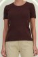 Bluza dama din tricot fin maro mulata accesorizata cu pietre strass 3 - StarShinerS.ro