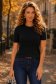 Bluza dama din tricot fin neagra mulata accesorizata cu pietre strass 1 - StarShinerS.ro