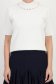 Bluza dama din tricot fin alba cu un croi larg accesorizata cu pietre strass si perle 4 - StarShinerS.ro