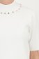 Bluza dama din tricot fin alba cu un croi larg accesorizata cu pietre strass si perle 3 - StarShinerS.ro