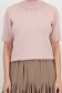 Bluza dama din tricot fin roz pudra cu un croi larg accesorizata cu pietre strass si perle 4 - StarShinerS.ro