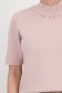 Bluza dama din tricot fin roz pudra cu un croi larg accesorizata cu pietre strass si perle 3 - StarShinerS.ro