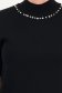 Bluza dama din tricot fin neagra cu un croi larg accesorizata cu pietre strass si perle 3 - StarShinerS.ro
