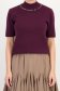 Bluza dama din tricot fin mov cu un croi larg accesorizata cu pietre strass si perle 4 - StarShinerS.ro