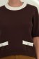 Bluza dama din tricot fin maro cu un croi larg cu buzunare false accesorizate 3 - StarShinerS.ro