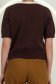 Bluza dama din tricot fin maro cu un croi larg cu buzunare false accesorizate 5 - StarShinerS.ro