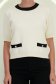Bluza dama din tricot fin ivoire cu un croi larg cu buzunare false accesorizate 3 - StarShinerS.ro