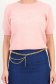 Bluza dama din tricot fin roz pudra cu un croi larg si model floral 4 - StarShinerS.ro