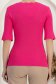 Bluza dama din tricot fin roz cu un croi mulat si decupaje speciale la guler si manec 5 - StarShinerS.ro