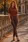 Bluza dama din tricot fin maro cu un croi mulat 2 - StarShinerS.ro