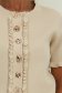 Bluza dama din tricot fin crem cu un croi larg si nasturi aurii decorativi 3 - StarShinerS.ro