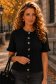 Bluza dama din tricot fin neagra cu un croi larg si nasturi aurii decorativi 1 - StarShinerS.ro