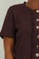 Bluza dama din tricot fin maro cu un croi larg si nasturi aurii decorativi 3 - StarShinerS.ro