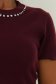 Bluza dama din tricot visinie cu maneca scurta si croi larg cu pietre strass 3 - StarShinerS.ro