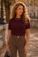 Bluza dama din tricot visinie cu maneca scurta si croi larg cu pietre strass 1 - StarShinerS.ro