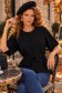Bluza dama din tricot fin neagra cu un croi larg si cordon in talie 1 - StarShinerS.ro