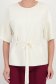 Bluza dama din tricot fin alba cu un croi larg si cordon in talie 4 - StarShinerS.ro