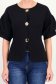 Cardigan dama din tricot fin neagra cu maneci bufante si nasturi decorativi 3 - StarShinerS.ro