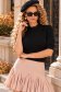 Bluza dama din tricot fin neagra cu un croi larg si guler cu  aplicatii de dantela