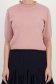 Bluza dama din tricot fin roz pudra cu un croi larg si guler cu aplicatii de dantela 4 - StarShinerS.ro