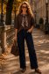 Bluza dama din modal maro cu un croi larg accesorizata cu esarfa 2 - StarShinerS.ro